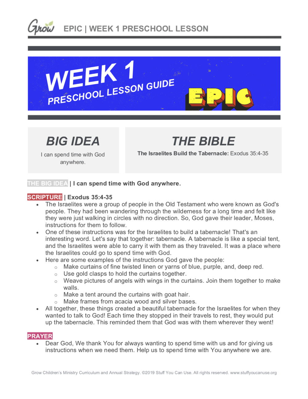 Lesson1_Epic_Preschool_GrowKids | Relentless Church